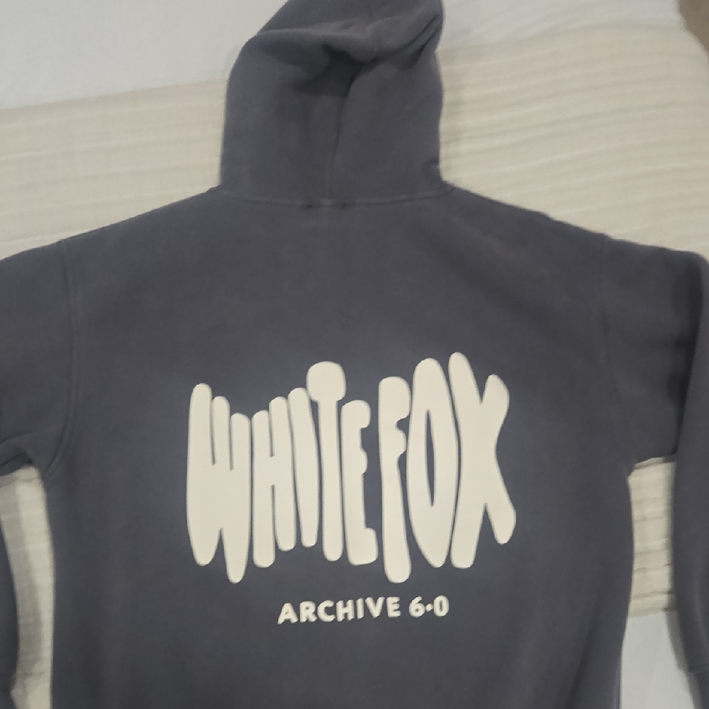White Fox Boutique Gray Hoodie with White Logo
